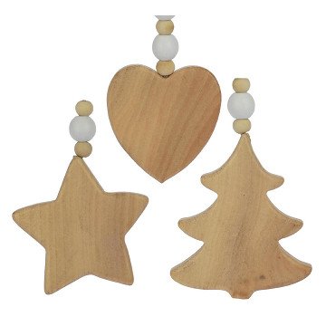 Hanging decoration Christmas White/Natural
