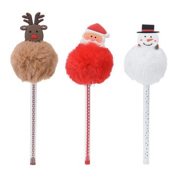 Weihnachtskugelschreiber mit Pompon