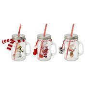 Christmas Drinking Glass with Handle 450ml, 12pcs.