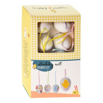Easter Hobby Set - 8 Decorating Eggs with Stickers and Markers