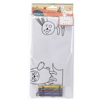Easter Coloring Tablecloth with Crayons