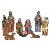 Nativity figures, 9 pieces.