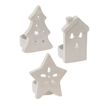 Tealight holder Porcelain, Set of 12