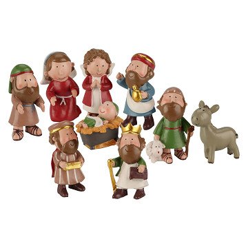 Nativity Scene Figures, 9 pcs.