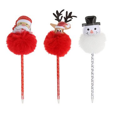 Weihnachtskugelschreiber mit Pompom, 25cm