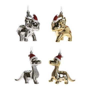 Dinosaur Christmas pendant 12cm, 24pcs.