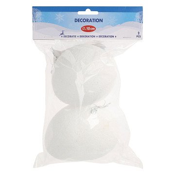 Decoration Snowballs 10cm, 2 pcs.