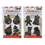 Scratch Art Christmas Pendants, 4 pcs.