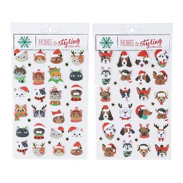 Sticker sheet Christmas Dog and Cat