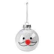 Kerstbal Sneeuwpop 8cm, Set van 12 stuks