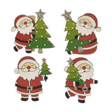 Christmas clothes pegs, 6 pcs.