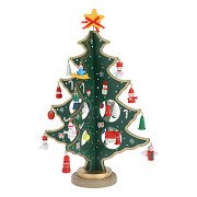 Wooden Christmas Tree with Hanging Decoration, 26 pcs.