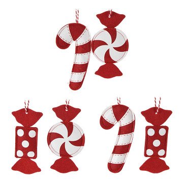 Christmas Hangers Felt Candy, Set of 12