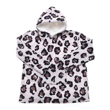 Hoodie Kids One Size - Snow Leopard