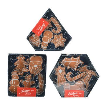 Weihnachts-Ausstecher-Set aus Edelstahl, 5-teilig.