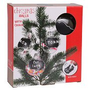 Transparent Christmas Balls with Chalk Labels, 4 pcs.