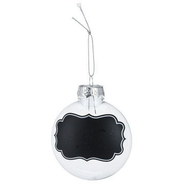 Transparent Christmas Baubles with Chalk Labels, 4 pcs.