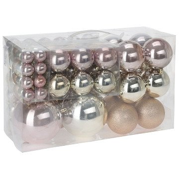 Christmas Balls 'Pretty' Rose Gold Set, 94pcs.