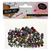 Bead set Metallic Letters, 15 Grams Per Bag