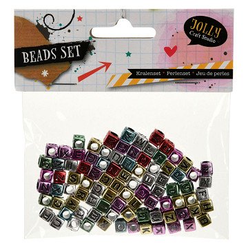 Bead Set Metallic Letters, 15 Grams Per Bag