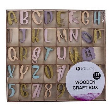 Wooden Letters Pastel, 117pcs.