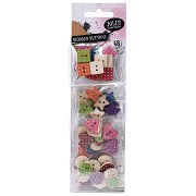 Wooden Craft Buttons with Dots, 48 pcs.