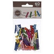 Mini Clothes Pegs Wood, 50 pcs.