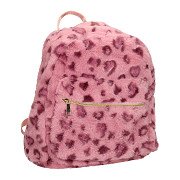 Backpack Plush Panther Print - Pink