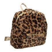 Backpack Plush Leopard Print