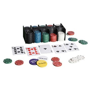 Pokerset in Aufbewahrungsbox aus Blech, 200 Chips