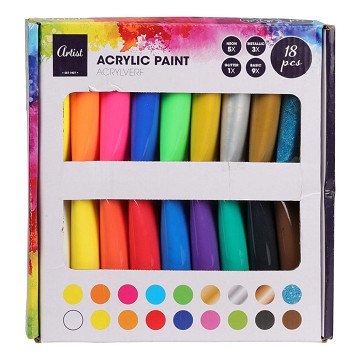 Acrylic Paint Set, 18 pcs.
