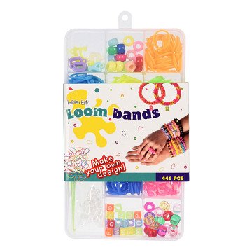 Loom bands in storage box, 441 pcs.