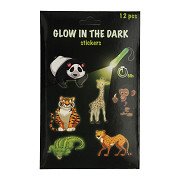 Glow in the Dark Stickers Animals, 12pcs