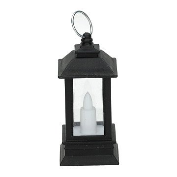 Black Lantern with Candle, 9cm