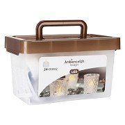 Teelicht-Set, 24-teilig. Eimer