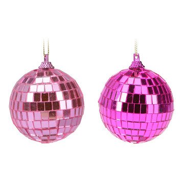 Spiegel Discokugel Pink, 6cm