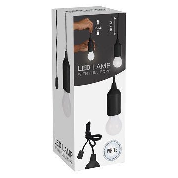 Schwarze Zuglampe im Farbkarton