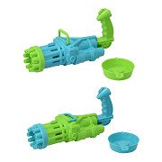 Bubble blow gun with container