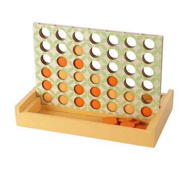 Holzbrettspiel „Vier in einer Reihe“.