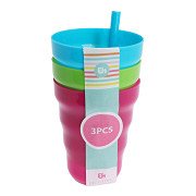 Cup with Straw, Set of 3 pcs.