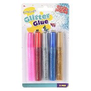 Glitter glue 10ml, 5 pcs.