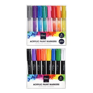 Acrylic Paint Pens Glitter, 8 pcs.