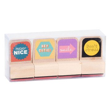 Stempel Hout Design, 4st.