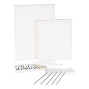 Painting set with canvas, paint and brushes