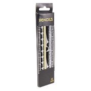 Gray HB Pencils Black/White, 6 pcs.