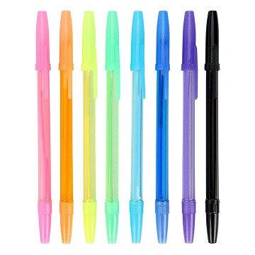 Ballpoint pens in 8 colours, 8 pcs.