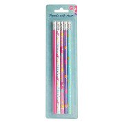 Gray Pencils HB Mermaids, 5 pcs.