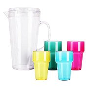 Kunststoffkrug mit 4 Gläsern, 2200 ml