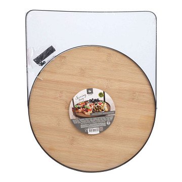 Serviertablett aus Bambus/Metall, 35 cm