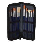 Gouache Brush Set In Storage Bag. 10 pcs.